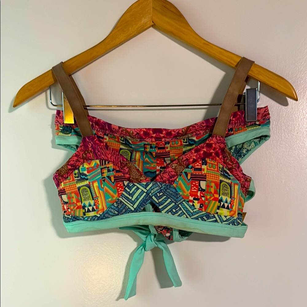 Maaji Teal and Brown Bikini Size Medium